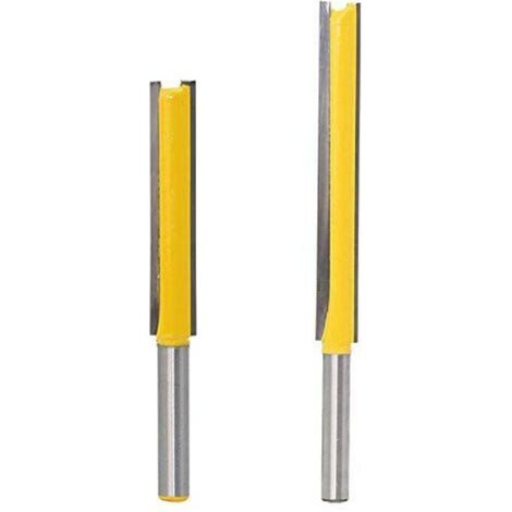 2pcs 6.35mm Tige Flush Trim Router Bits Extra Long Mèches Carbide Router Bits à Bois Fraise à Menuiserie Outil de Woodworking Cutter Lame 50mm 76mm