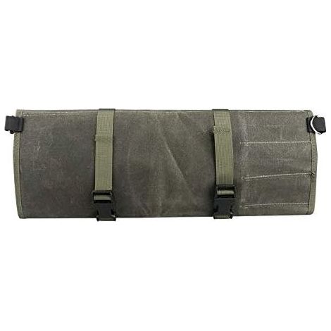 Etui A Couteaux - 71 x 48 cm - 4 Fentes - Toile Cirée Impermeable - Portable Pliable Pour Cuisine Voyage Camping - Vert (1/5)