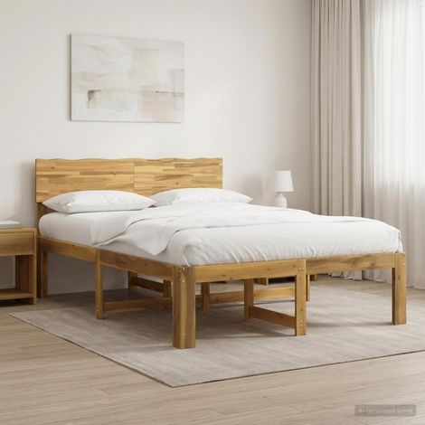 vidaXL Cama doble con cabecero ROSTOCK Blanco 160 x 200 cm (1/5)