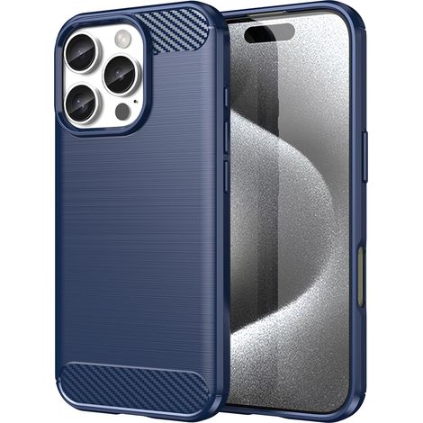 Custodia in fibra di carbonio per iPhone 16 Pro - Blu (1/5)
