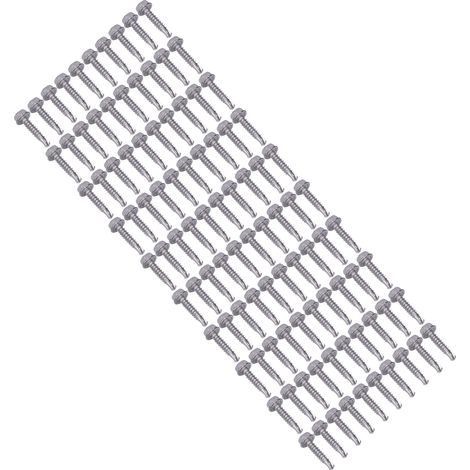 Vis à tôle inox 100 pièces tête hexagonale à rondelle pour réparation meubles et mécanique (1/5)