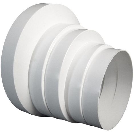 Réducteur d'air multiniveau 150 mm à 100 mm – Plastique ABS blanc – Installation rapide sans joints – Pour ventilation efficace – Dospel