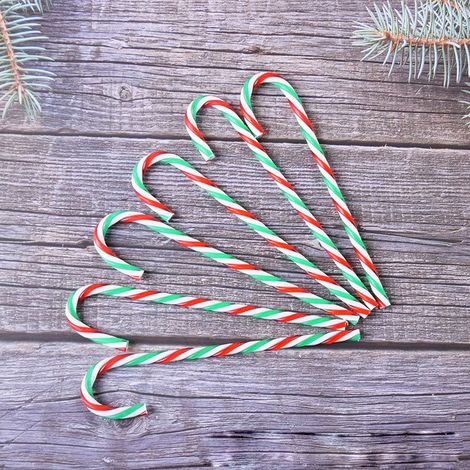 Candy Cane - Acrylique - 15 cm - Décoration De Noël Pour Arbre Intérieur Extérieur - Lot De 6 (1/4)