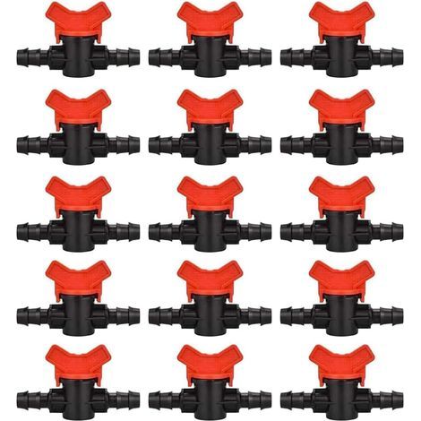 Confezione da 15 valvole di commutazione per irrigazione, rubinetti per irrigazione a goccia da 16 mm, valvola da 16 mm (1/5)