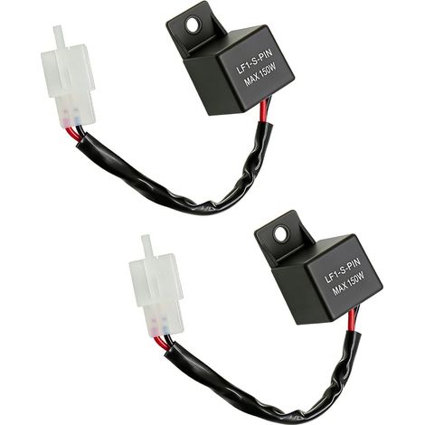 2 Pièces Relais Clignotant LED 12V 2 Broches, Relais Clignotant Moto, Relais LF1-S-PIN 0.1W–150W, Anti Hyper Clignotement, Plug and Play Étanche pour Voiture Moto Scooter Signal de Direction (1/5)
