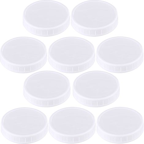 10 Couvercles pour bocaux Mason, plastique sans BPA, résistant 250°F, pour conservation aliments et liquides, cuisine (1/5)