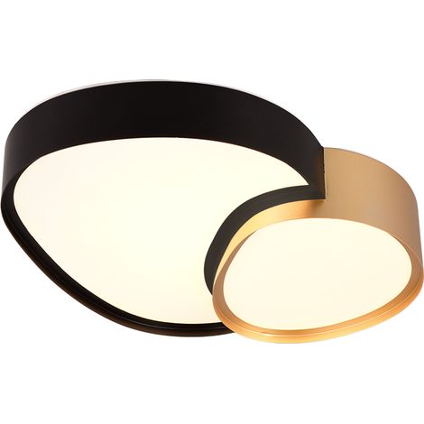 Plafonnier led 21w dimmable avec telecommande noir et or - trio - rise (1/5)