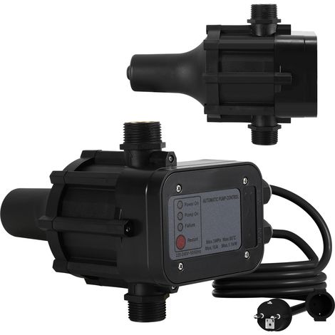 Jiubiaz Pressostat pompe eau 10 bar avec câble protection fonctionnement à sec contrôleur pompe pression interrupteur de pression surpresseur - Noir