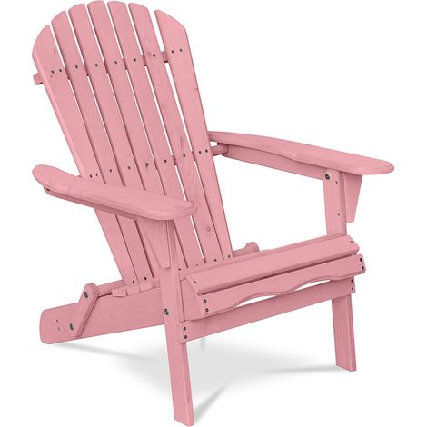 Holzstuhl für den Außenbereich mit Armlehnen - Adirondack Gartenstuhl - Adirondack Pastellpink