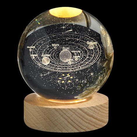Filiyano-Veilleuse boule de cristal lumineuse planétaire galaxie astronaute USB (1/4)