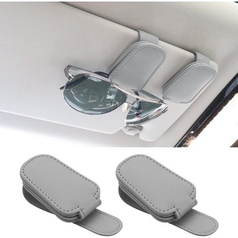 Porta occhiali da sole per auto in 2 pezzi,porta occhiali da sole magnetico e porta biglietti,porta occhiali per auto (1/5)