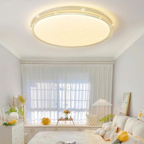Plafoniera LED in cristallo da 48 W, plafoniera LED moderna, lampadario LED rotondo a risparmio energetico, luce bianca calda 3000 K, φ40 cm (1/5)