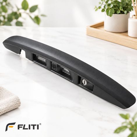 FLITI Rear Tailgate Handle 90812JD20H for Qashqai J10 JJ10 2007-2013 with Camera and Lock, Black ABS