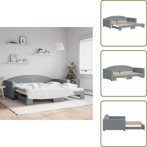 Sofá cama moderno - vidaXL Sofá cama nido tela gris claro 100x200 cm - Sofá cama para salón