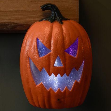 22cm Battery Operated Light up Laughing Jack O' Lantern Halloween Decoration with LEDs (1/5)