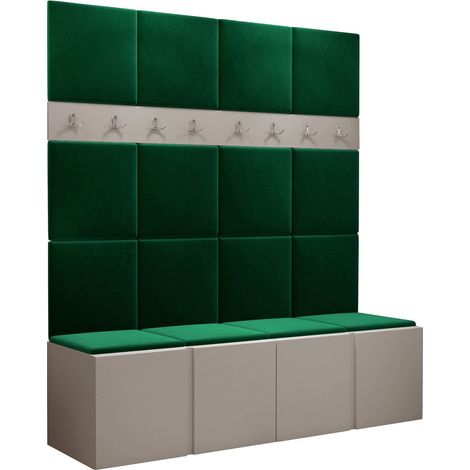 Conjunto para recibidor Pinis V, Manila 35, 186x168x46cm, Aglomerado laminado, Tapiz, Colocada, Montada en la pared