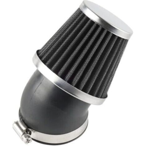 48/49/50 mm Universel 45° Collecteur en Caoutchouc Double Couche Acier Filtre à Air de Sport Filtre Filtre à Air pour Moto Scooter ATV Cyclomoteur Scooter Noir (1/5)