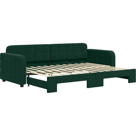 Maison Exclusive - Divano Letto con Letto Estraibile Verde Scuro 80x200cm Velluto (1/5)