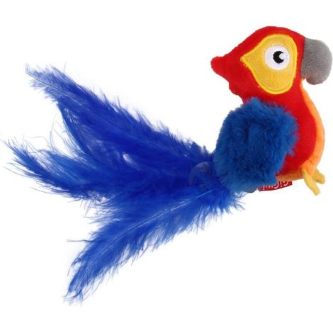 Peluche interactive pour chiens et chats (Perroquet rouge) (1/5)