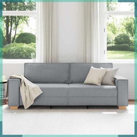 4104990 Canapé 3 places Gris clair 220x78x84 cm Tissu (1/5)