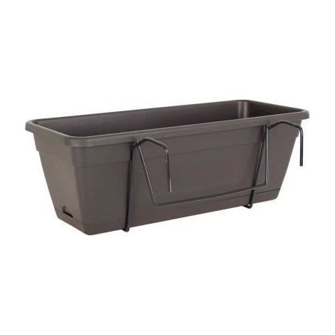 ARTEVASI Kit Jardinería Venezia con reserva de agua - 10 L - 49 x 19,5 x 16,6 cm - Gris antracita