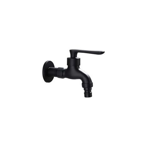 Grifo de jardín retro para exteriores con agua fría, interfaz de palanca única (entrada y salida de 1/2") y 1 adaptador (3/4").