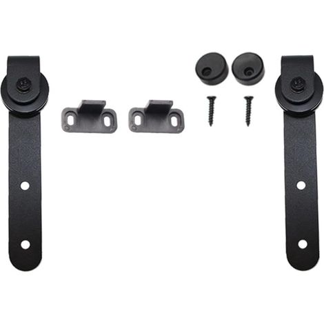 Guide de sol pour porte de grange coulissante acier carbone, noir (1/5)