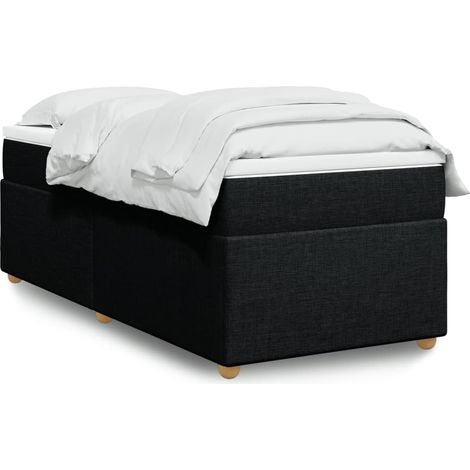 Boxspringbett mit Matratze Schwarz 100x200 cm Stoff