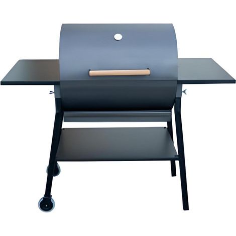 Barbecue courbé roues en Zinc coloris Gris - 67 x 28 x 50 x 100,6 x 30 cm