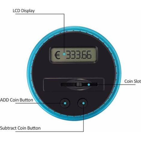 GBP Tirelire numérique électronique avec écran LCD, boîte de rangement Portable pour pièces de monnaie, pot d (1/4)