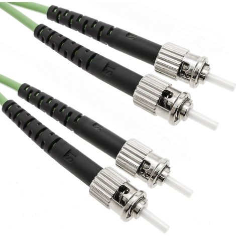 BeMatik - Cable de fibra óptica OM5 multimodo duplex 50µm/125µm ST-ST de 5m