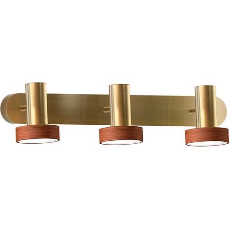 Regleta Baño 3 Focos 3X5W Ip23 Bronce/Madera - Nature (1/4)