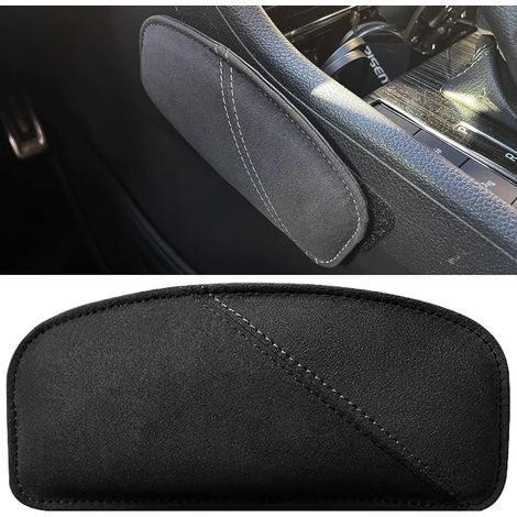 Almohadilla para codos y rodillas de coche, cojín de apoyo para las piernas, de cuero suave, para aliviar el dolor de rodillas en la consola central (negro)