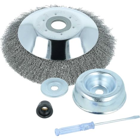Brosse à désherber souple vhbw compatible avec les outils de jardin et débroussailleuses Stihl - Ø 20 cm - Avec kit d'accessoires (1/5)