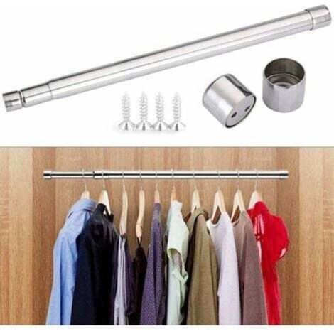 [JAMAIS UTILISÉ] Tringle à vêtements rétractable 57-100cm, tringle de placard extensible, tringle de penderie, tube de penderie télescopique en acier inoxydable, tringle de niche, tringle télescopique (1/4)