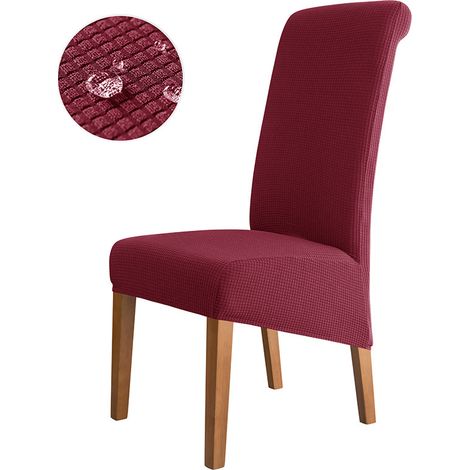 2-Piece XL housse de chaise à manger, Bombe à repas Lavable housse de chaise à manger (Burgundy), mobilier robuste et élégant