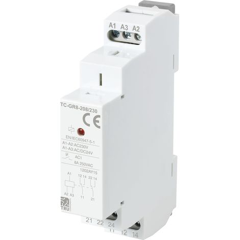 TRU COMPONENTS TC-GR8-208/230 Hilfsschalter  2 Wechsler  24 V/AC, 24 V/DC, 230 V/AC 8 A    1 St.