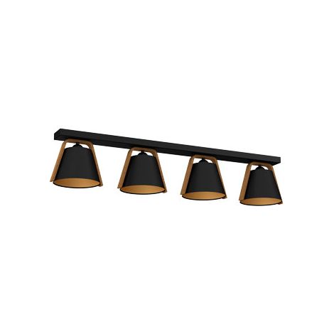 Plafonnier barre Norko 114 cm 4 abat-jour E27 Luminex