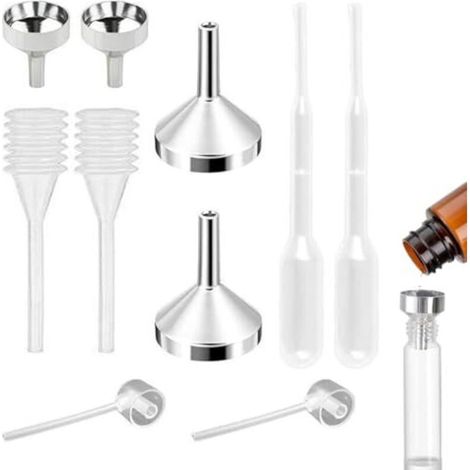 10 Mini-Trichter, kleiner Trichter, Trichter, Edelstahltrichter, Mini-Trichter für kleine Flaschen, kleiner Aluminiumtrichter, Kunststoffpipette, Kunststoffspender (1/5)