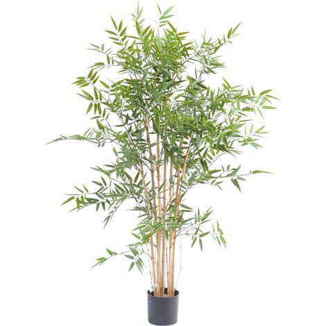Plante artificielle haute gamme Spécial extérieur en Bambou artificiel, couleur verte - Dim : 120 x 75 cm (1/2)
