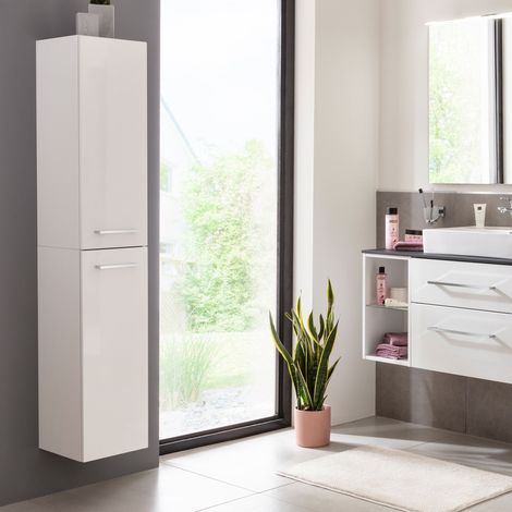 FACKELMANN Oxford Hochschrank 30cm - Weiß Hochglanz (1/5)