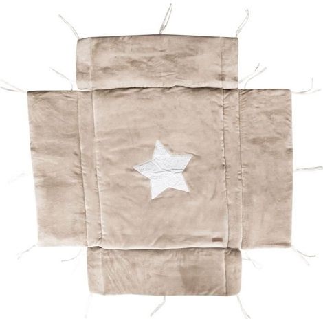 DOMIVA Tour de parque - 100% Poliester - Reversible - Galet - 75x95/100x100 cm