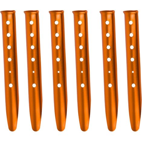 Lot de 6 sardines de tente en aluminium pour sable et neige, piquets légers en forme de U, coloris orange, camping (1/5)