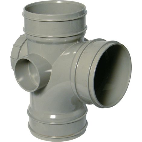 FloPlast Solvent Weld Soil 92.5d Acc Branch Grey Pipe (1/2)