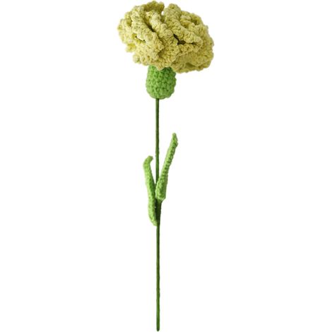 Bouquet de fleurs en laine tissé main, œillets artificiels décoration (1/5)