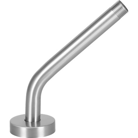 Bras de douche en acier inoxydable, rond, encastré, filetage NPT, rallonge pour WC et salle de bain, 25,4 cm (norme américaine), finition brossée. (1/5)