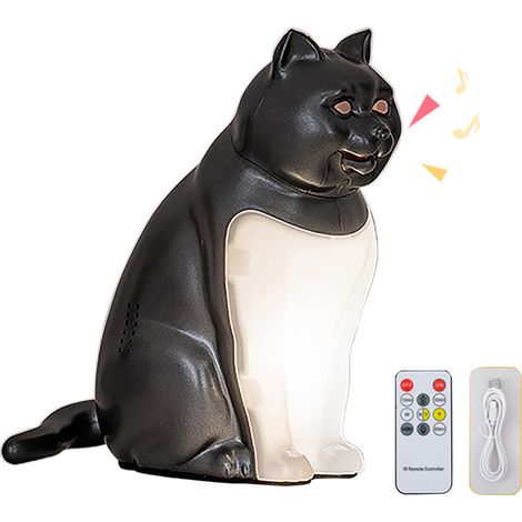 Lampada da Comodino a Forma di Gatto – Luce LED Notturna, Diffusore Aromi e Suoni Rilassanti – Design Elegante Grigio Siderale – Ideale per Camera e Soggiorno (1/5)