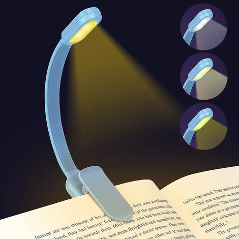 lampe De Lecture, Liseuse Lampe Clip Usb Rechargeable, 3 Modes Protection Des Yeux(blanc/chaud/blanc Chaud)360cou Flexible Liseuse Lampe Clip Resp (1/5)