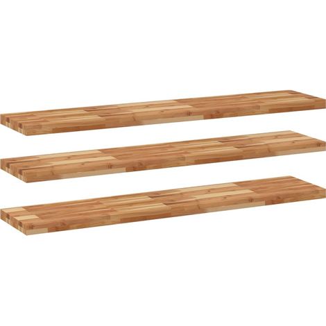 Maison Exclusive - Schweberegale 3 Stk. 120x30x4 cm Massivholz Ak (1/5)