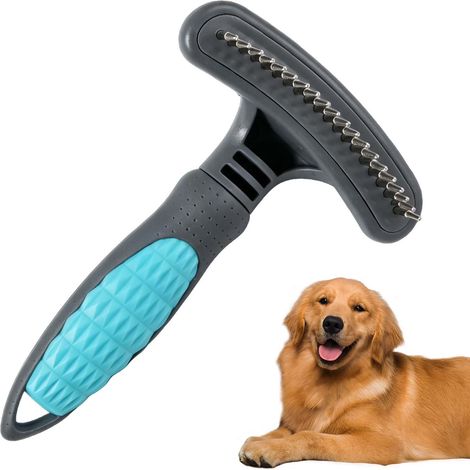 Detangling Comb for Dogs Cats Long Hair 20 Teeth Rake with Two Rows of Pins for Cats Dogs Rabbits Horses (1/5)